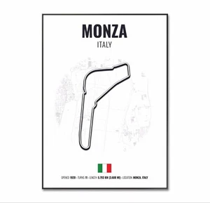 Monza Formula 1 Poster, Italy Formula 1 Race Track Print, Grand Prix Poster Gift - Picture 1 of 4