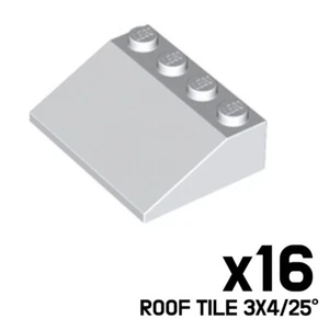 LEGO Lote de 16 TEJAS LADRILLO 3X4/25° COLOR BLANCO 329701 3297 - Imagen 1 de 1