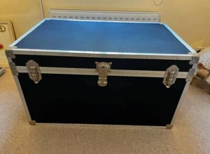 BLACK KING STORAGE TRUNK WITH ALLOY TRIM - Handmade in England - Picture 1 of 4