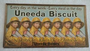 🌟 Vitg Uneeda Biscuit National Biscuit Nabisco Advertising Cardboard Sign 1991