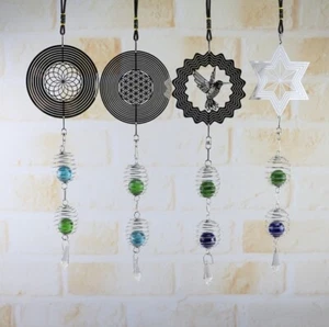 Hanging 3D Metal Wind Spinner Chime with Ball Indoor Outdoor Garden Decoration - Picture 1 of 11