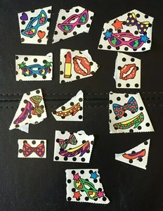 Vintage 1989 Lisa Frank Single Stickers S125 Sunglasses High Heels Kiss Pokadot - Picture 1 of 4