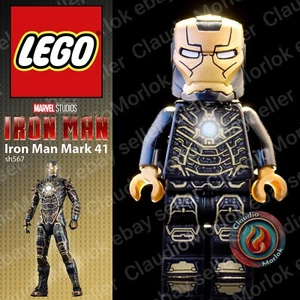 ⭐ LEGO Iron Man Mark 41 armor sh567 Minifigure Marvel sh0567 Avengers 76125 - Foto 1 di 7