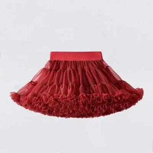 1-8T Lace Skirt Girls Fluffy Chiffon Solid Colors Skirts Dance Skirt Christmas - Picture 1 of 32