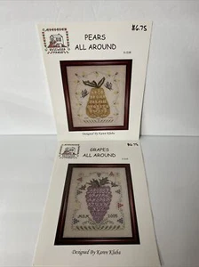 Rosewood Manor Cross Stiich Charts Lot of 2 Grapes and Pears All Around - Picture 1 of 4