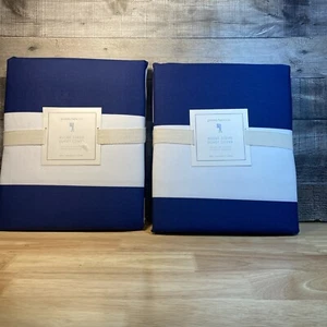 Juego de 2 funda nórdica Pottery Barn Kids doble rugby a rayas azul marino blanco 68 x 86 orgánica - Imagen 1 de 11