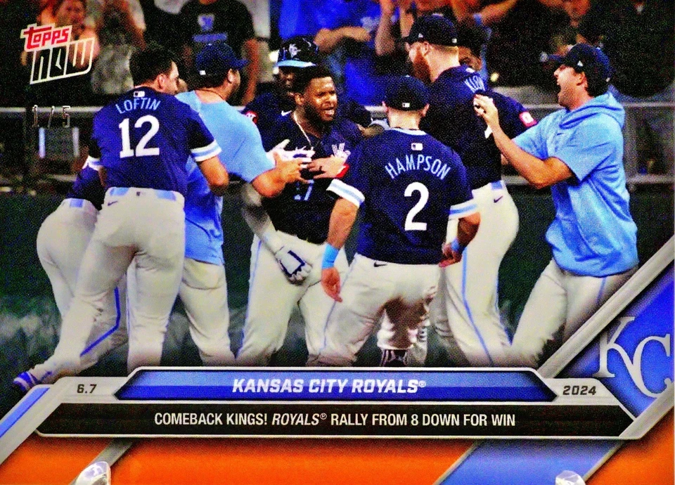 2024 Topps Now #272 橙色 SSP 1/5 "Comeback Kings! ROYALS 堪萨斯城皇家队 — 第 1/4 张图片
