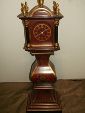 Beautiful Table Clock Red & Black 24" Tall Stand Battery Operated
