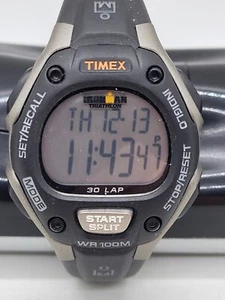 Timex Ironman Triathlon Indiglo 30 Lap Chrono Alarm Timer Black Digital Watch - Picture 1 of 10