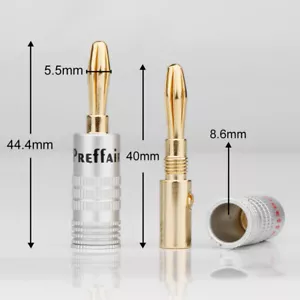 8x Dual Schraube Audio vergoldet Lautsprecherkabel Kabel Draht Stecker 4 mm Bananenstecker Buchse - Bild 1 von 18