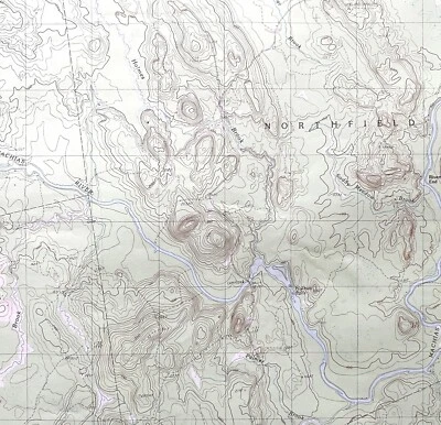 Map Peaked Mountain Pond Maine 1990 Topographic Geo Survey 1:24000 27x22" TOPO6 - Image 1 of 3