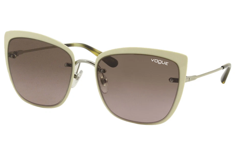 Vogue Women's VO4158S VO/4158/S 323/14 Silver/Beige Cat Eye Sunglasses 55mm - Image 1 of 4