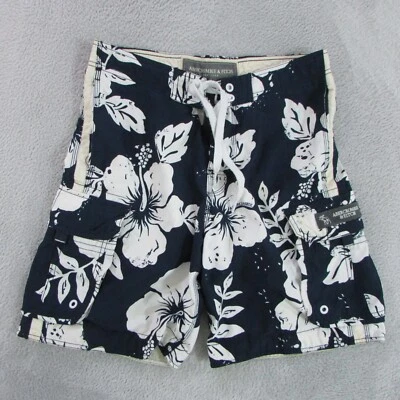 Pantalones Cortos Abercrombie & Fitch Para Hombre W30 Azul Blanco Calce Regular Natación Floral Foto 1 de 4