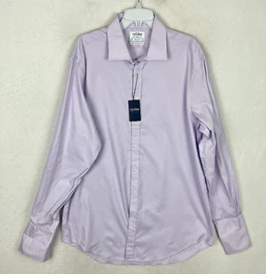 TM Lewin Button Up Dress Shirt Mens 17.5 38 New Purple French Cuff Regular - Picture 1 of 11