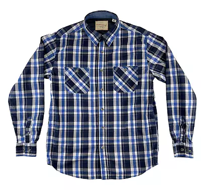Weatherproof Vintage Shirt Mens M Blue Plaid Long Sleeve Button Western Cowboy - Image 1 of 4
