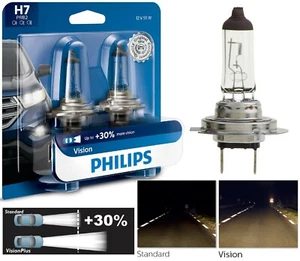 Lámpara de repuesto de lámpara de esquina giratoria de dos bombillas Philips Vision 30% H7 55W - Imagen 1 de 12