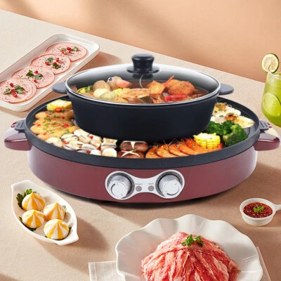 2in1 Electric Hot Pot Grill Multifunctional BBQ Hot Pot Barbecue 2200W - Image 1 of 4