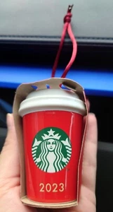 New Starbucks Christmas/Ceramic-Red-Hot Cup Ornament 2023 - Picture 1 of 8