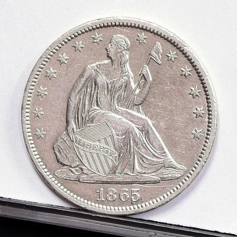 1865-S Liberty Seated Half Dollar - AU Details (#47543) Cover