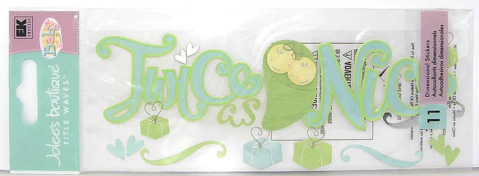 Pegatinas RARAS Jolee's Boutique DOS VECES MÁS BONITAS Gemelos Baby Guisantes En Cápsula Foto 1 de 1