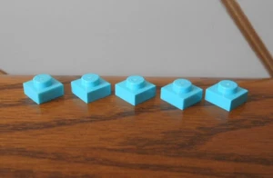 MEDIUM AZURE 1x1 plate, genuine LEGO spare parts 3024 x5 TURQUOISE - Picture 1 of 3