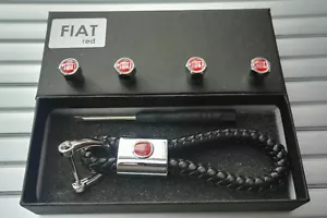 Fiat Luxury leather keyring keychain fob Gift box - Picture 1 of 5
