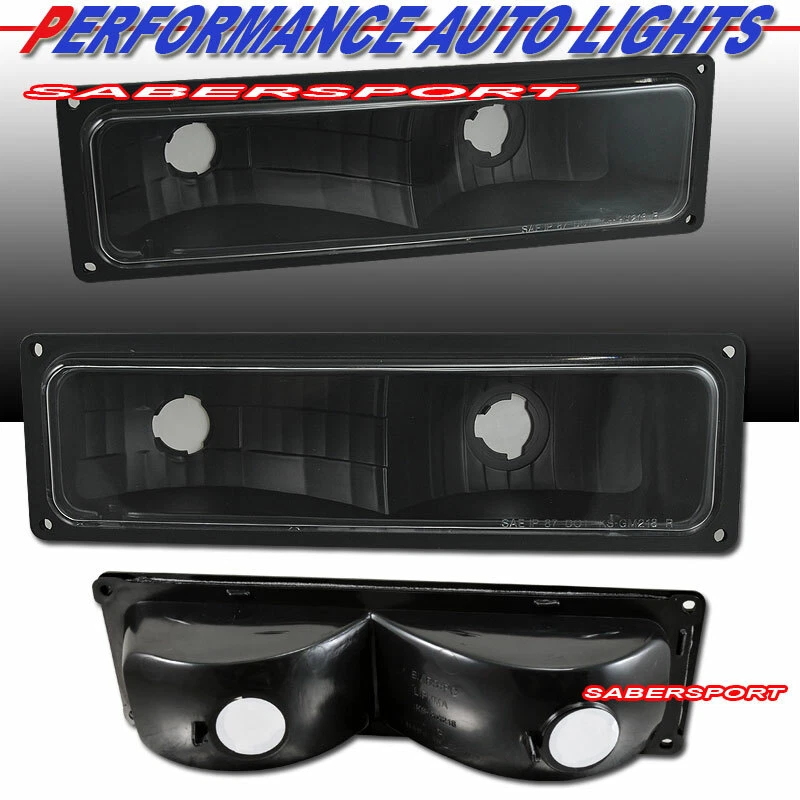 Juego de pares de luces de parachoques de señal negras para GMC Chevy C/K 1988-1999 tamaño completo Foto 1 de 1