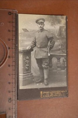 tolles altes CDV-Foto - Portrait eines  Soldaten Augsburg mit Trauerbinde - Bild 1 von 2