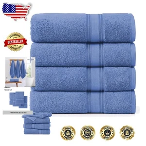 Soft & Absorbent 4-Piece Bath Towel Set - 30" x 60" Quick-Dry Luxury Towels - Picture 1 of 10