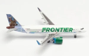 New! Herpa 534833 1:500 Frontier Airlines Airbus A320neo "Wilbur" diecast model - Picture 1 of 2