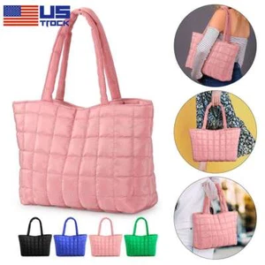 Puffer Tote Bag Quilted Puffy Handbag Shoulder Bag Down Underarm Women Large Bag - Picture 1 of 16