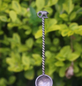 Antique Spoon Silver Indian Half Rupee Coin Bowl George V Elephant India Gift - Picture 1 of 11