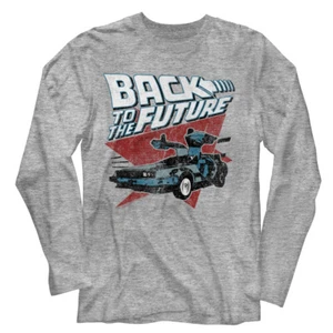 Back To The Future Movie Open Door Delorean Jump In Men's Long Sleeve T Shirt - Picture 1 of 3