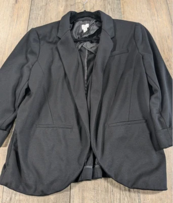 Chaqueta Blazer Lauren Conrad Mujer 14 Negra Manga 3/4 Elastizada Preppy Oficina Foto 1 de 4