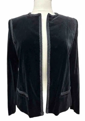 Blazer Vintage Niedieck Terciopelo Brillante, Alemania Occidental, Negro Eduardiano Talla 10 Foto 1 de 4