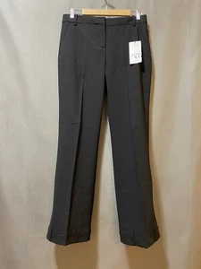 NWT ZARA Women ZW COLLECTION Wool Blend Mid-Rise Waistband Hem Pants SZ M Black - Picture 1 of 15