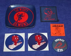 1980's Melbourne Demons Melamime Change Tray, Stickers, Cloth Patch & Badge - Picture 1 of 1