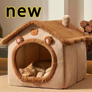 Foldable Pet House Removable Washable Cat House Pet Bed for Dogs and Cats - Picture 1 of 9