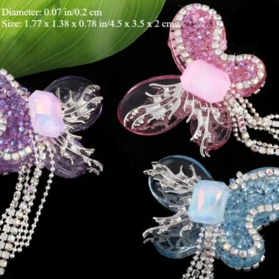 2x Fringe Butterfly Acrylic Beads Rhinestone Decor for Phone Chain DIY Pendants - Image 1 of 4