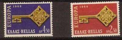 Greece. Eupopa Cept 1968 MNH, Keys, Greek stamps - Image 1 of 2
