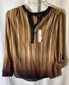 TUNICA BY INVESTMENT CAMICIA TUNICA MANICA LUNGA MULTICOLORE A RIGHE TG L NUOVA CON ETICHETTE - Foto 1 di 4