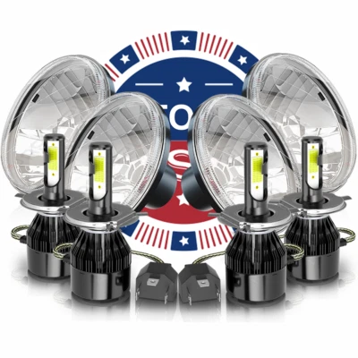 4PCS 5 3/4" 5.75 inch Round LED Hi/Low Headlights For Buick Riviera 1963-1974 - Image 1 of 4