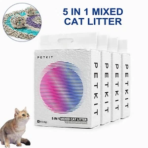 PETKIT 5 in 1 Mixed Cat Litter 4 Pack Strong Clumping Odor Control Dust Free - Picture 1 of 9