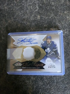 2014-15 Fleer Showcase Hot Prospects Rookie Patch Auto 058/375 Stuart Percy 198 - Image 1 of 2