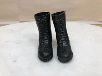 VINTAGE G I JOE  HASBRO NUMBERED 1 &2 TALL BLACK BOOTS 1960's - Image 1 of 4
