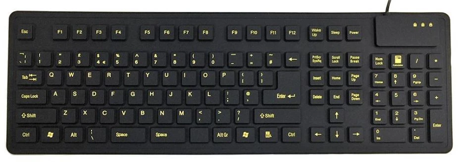 ACCURATUS - Flexible Sealed IP54 USB & PS/2 Keyboard, Black - Image 1 of 1