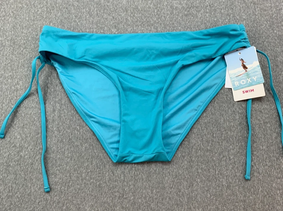 Roxy SD Beach Classics Hipster Lace up Side Bikini Swimsuit Bottom M Blue Surfer - Image 1 of 4