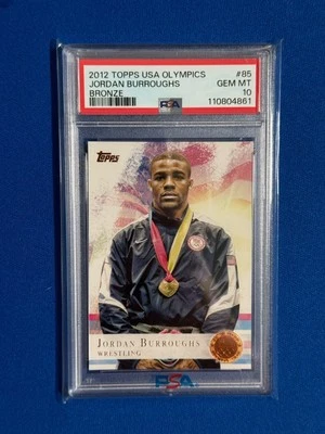 JORDAN BURROUGHS 2012 TOPPS OLYMPIC TEAM USA BRONZE MEDAL PARALLEL PSA 10 - Image 1 of 2