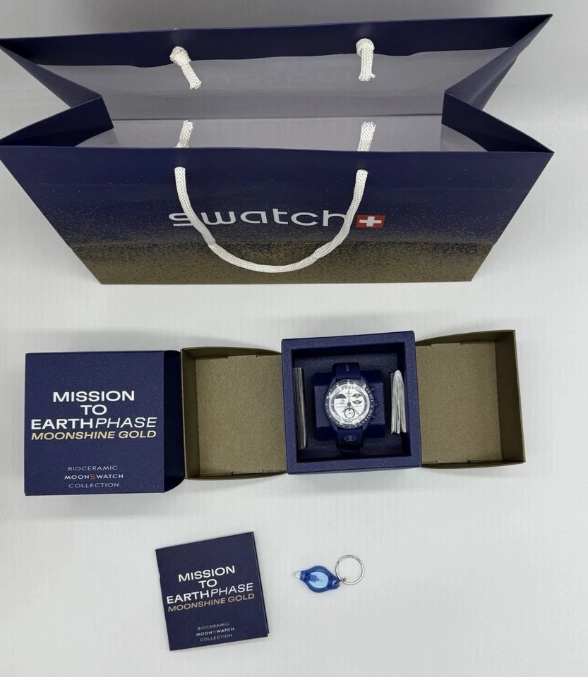 Swatch Omega Moonswatch Mission to Earthphase Moonshine Gold Beaver Moon - 100% - Imagem 1 de 1