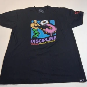 Men's DEFCOR Size XL Short Sleeve T-shirt Black Crewneck 8-Bit Cartoon Soldier - Picture 1 of 4